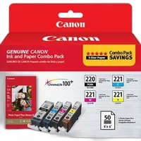 Canon PGI-220/CLI-221 Combo Pack with PP-201 for Canon Pixma MX860 and MP620 0