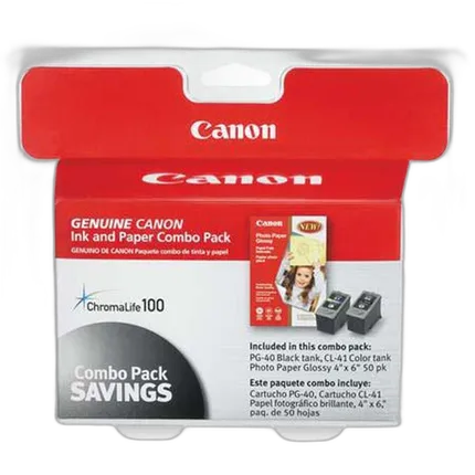 Canon PG-40 / CL-41 Ink Tank Combo Pack with GP502 Paper
