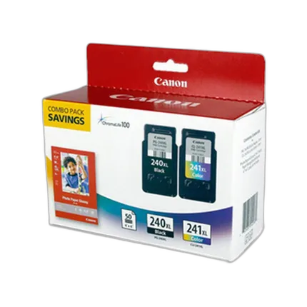 Canon PG-240XL Black/CL-241XL Color with GP-502 (50 Sheet Pack)