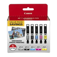 Canon CLI-251 5 Color Ink Value Pack 0