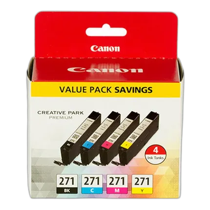 Canon CLI-271 Black Cyan Magenta and Yellow 4 Color Pack