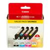 Canon CLI-271 Black Cyan Magenta and Yellow 4 Color Pack