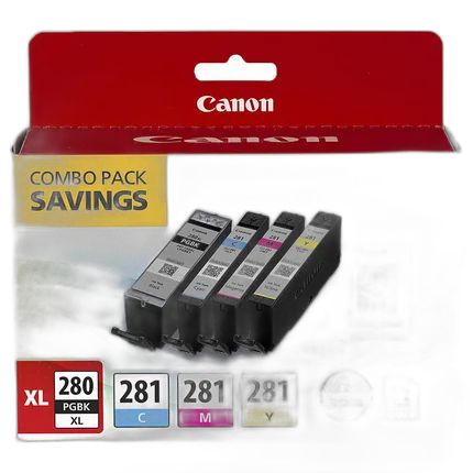 Canon PGI-280 XL / CLI-281 4-Color Ink Tank Combo with PP-301 Photo Paper
