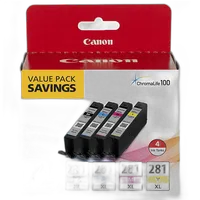 Canon CLI-281 XL BKCMY 4 Color Ink Tank Value Pack 0