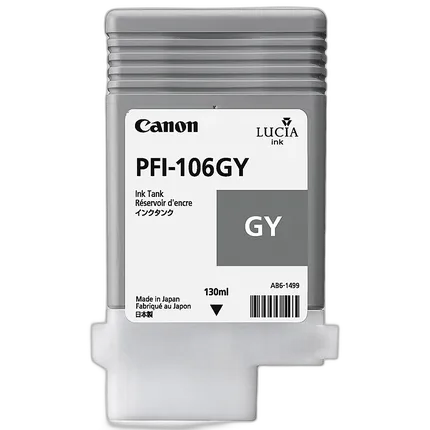 Canon PFI-106GY Gray Ink Cartridge (130 ml)