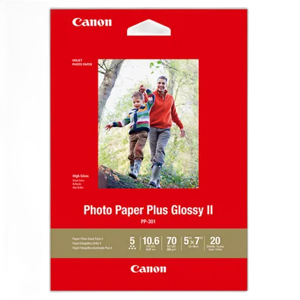 Canon 5x7 Photo Paper Plus Glossy II - 20 Sheets