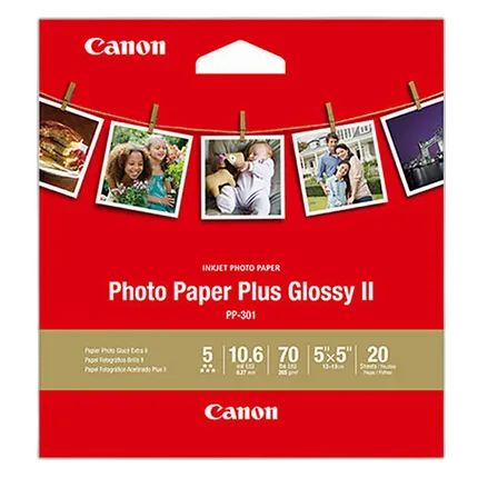 Canon 5x5 Photo Paper Plus Glossy II - 20 Sheets