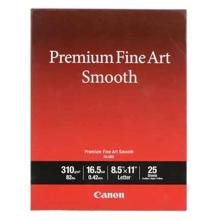 Canon 8.5x11 Premium Fine Art Smooth Paper - 25 Sheets