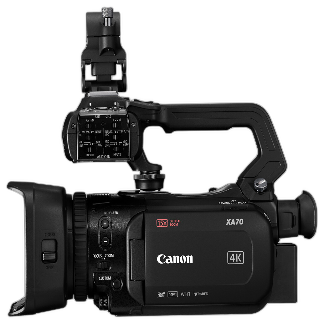 Canon XA70 side view