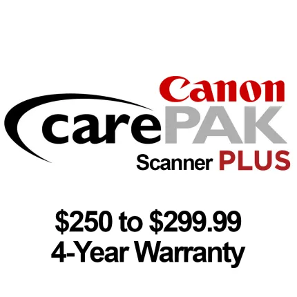 Canon CarePAK PLUS Scanner - 250 to 299.99 - 4 year warranty