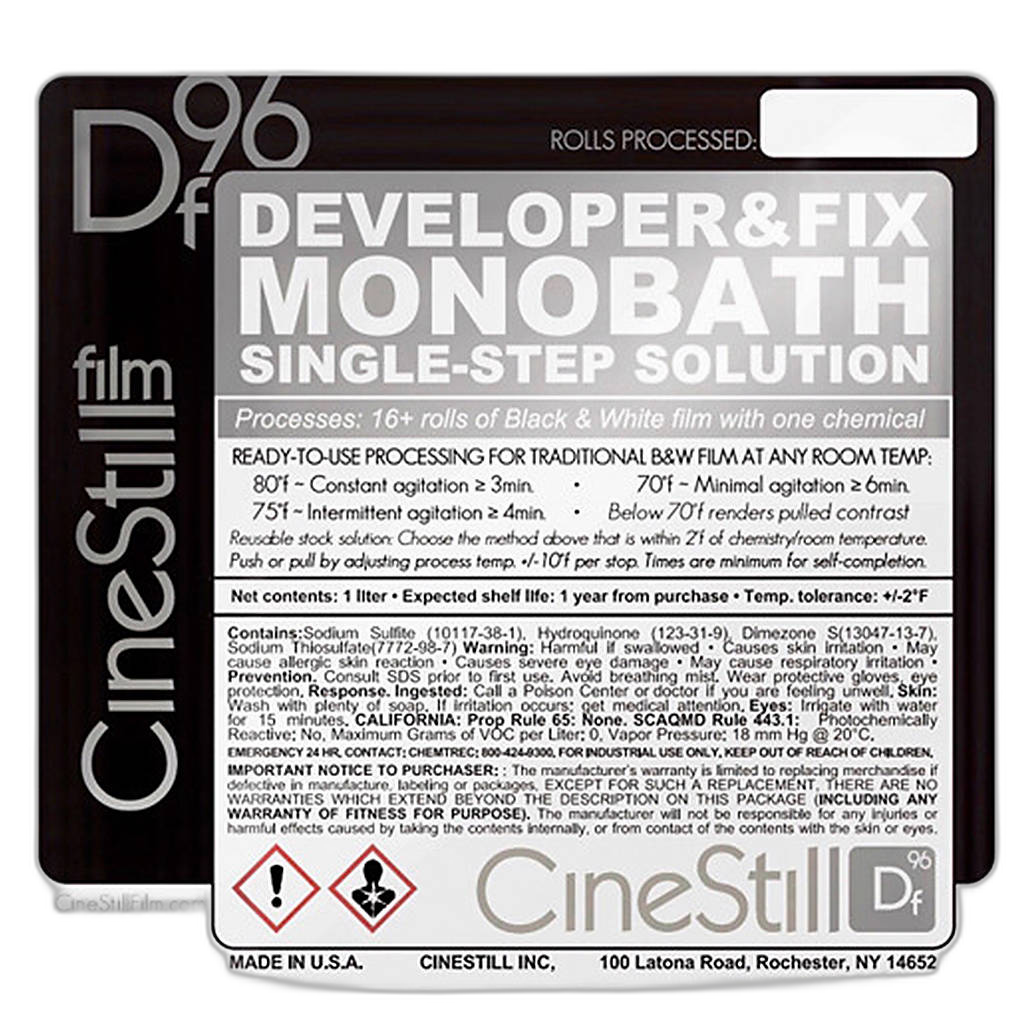 Cinestill DF96 Developer and Fix Monobath alternate view