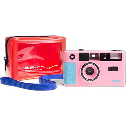 dubblefilm SHOW Camera Pink w/ Flash Case Strap