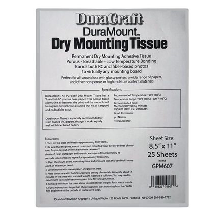 Duracraft DuraMount Dry Mount Tissue 8.5X11 (25)