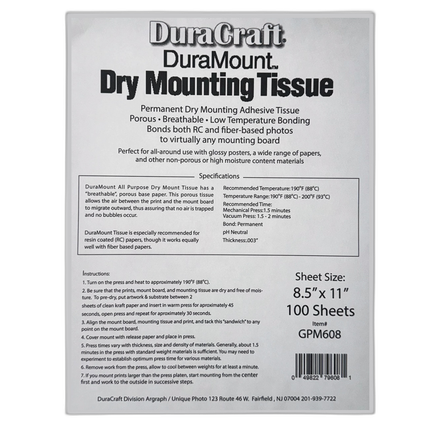 Duracraft DuraMount Dry Mount Tissue 8.5X11 (100)