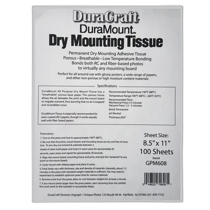 Duracraft DuraMount Dry Mount Tissue 8.5X11 (100)
