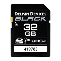 Delkin Devices 32GB SDHC Black UHS-I V30 U3 90MB/s Read 90MB/s Write 0