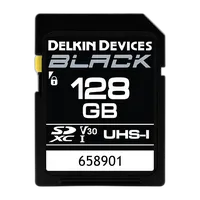 Delkin Devices 128GB SDXC Black UHS-I V30 U3 90MB/s Read 90MB/s Write 0