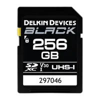 Delkin Devices 256GB SDXC Black UHS-I V30 U3 90MB/s Read 90MB/s Write 0