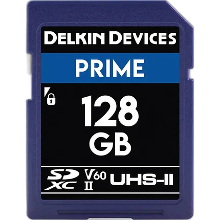 Delkin Devices 128GB Prime SDXC UHS-II V60 280MB/s Read 150MB/s Write