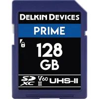 Delkin Devices 128GB Prime SDXC UHS-II V60 280MB/s Read 150MB/s Write 0