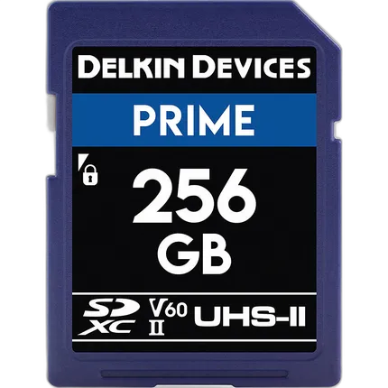 Delkin Devices 256GB Prime SDXC UHS-II V60 280MB/s Read 150MB/s Write