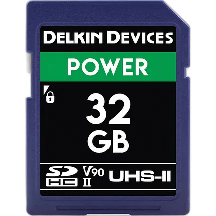 Delkin Devices 32GB Power SDHC UHS-II V90 300MB/s Read 250MB/s Write