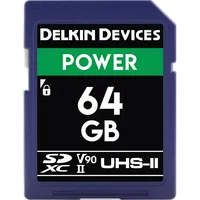 Delkin Devices 64GB Power SDXC UHS-II V90 300MB/s Read 250MB/s Write 0