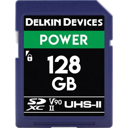 Delkin Devices 128GB Power SDXC UHS-II V90 300MB/s Read 250MB/s Write