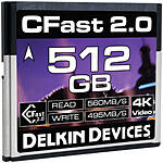 Delkin Devices 512GB Cinema CFast 2.0 560MB/s Read 495MB/s Write