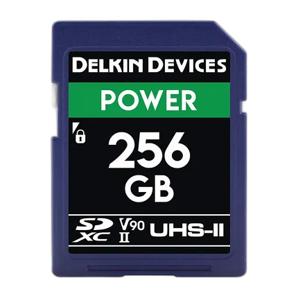 Delkin Devices 256GB Power SDXC UHS-II V90 300MB/s Read 250MB/s Write