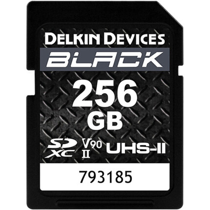 Delkin Devices 256GB SDXC UHS-II V90 BLACK U3 300MB/s Read 250MB/s Write