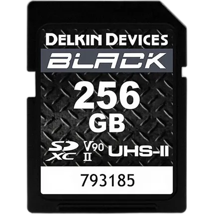 Delkin Devices 256GB SDXC UHS-II V90 BLACK U3 300MB/s Read 250MB/s Write
