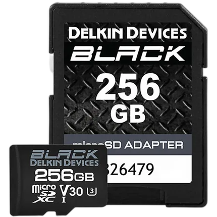 Delkin Devices 256GB MicroSDXC Black UHS-I V30 U3 90MB/s Read 90MB/s Write