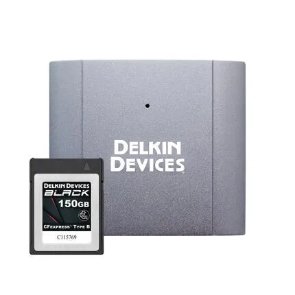 Delkin Devices 150GB Black CF Express Type B Memory Card + USB 3.2 Reader Bu