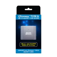 Delkin Devices 128GB CF Express Type B Memory Card + USB 3.2 Reader Bundle 1