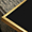 10x8 Custom Gold Metal Frame, Black Mat with Glass