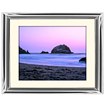 10x8 Custom Silver Metal Frame, Off-White Mat with Glass