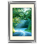 12x18 Custom Silver Metal Frame, Off-White Mat with Glass