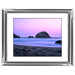 14x11 Custom Silver Metal Frame, White Mat with Glass