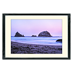18x12 Custom Black Metal Frame, Off-White Mat with Glass