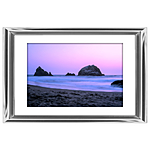 18x12 Custom Silver Metal Frame, White Mat with Glass