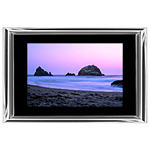 18x12 Custom Silver Metal Frame, Black Mat with Glass