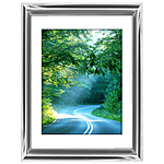 18x24 Custom Silver Metal Frame, White Mat with Glass