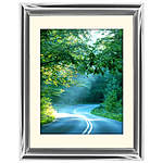 18x24 Custom Silver Metal Frame, Off-White Mat with Glass