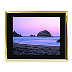 20x16 Custom Gold Metal Frame, Black Mat with Glass