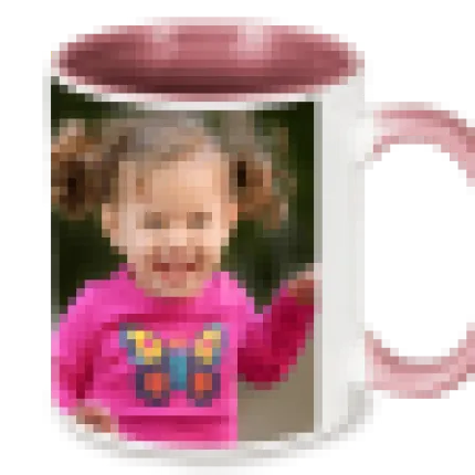 11 oz. Colorful Ceramic Pink Photo Mug
