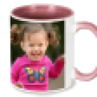 11 oz. Colorful Ceramic Pink Photo Mug 0