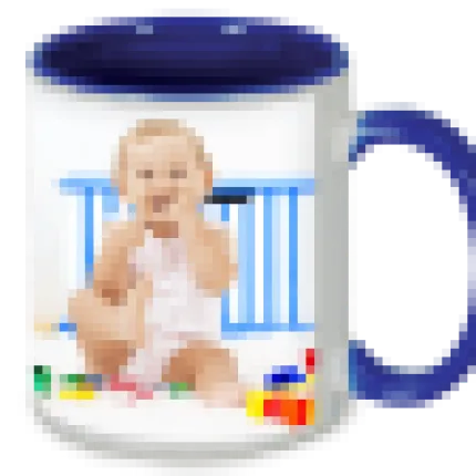 11 oz. Colorful Ceramic Dark Blue Photo Mug