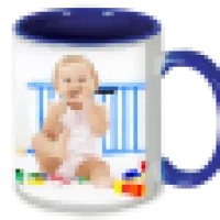 11 oz. Colorful Ceramic Dark Blue Photo Mug 0