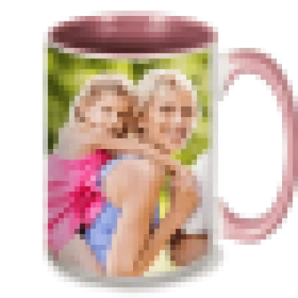 15 oz. Colorful Ceramic Pink Photo Mug